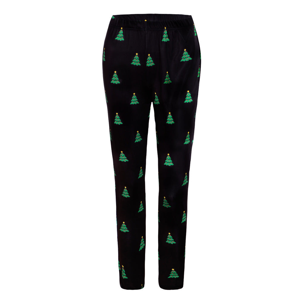 Christmas Printed Slim-fit Leggings