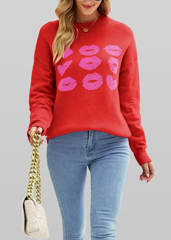 Winter Love Lips Sweater Valentine's Day