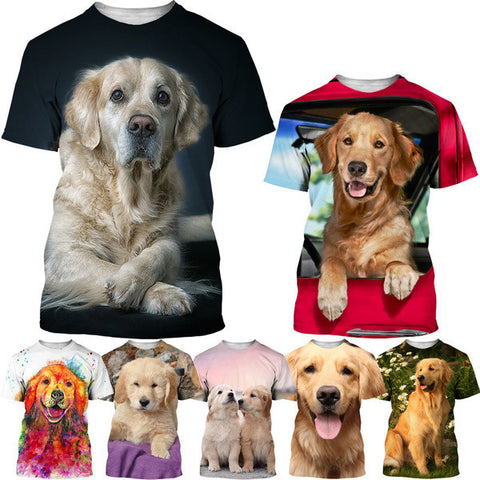 Casual Women/Men Fashion Golden Retriever 3D Printing Top