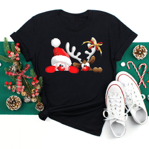 Christmas Multi Design Short Sleeve Tops