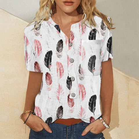 Casual Pattern Printed Loose Fitting Top