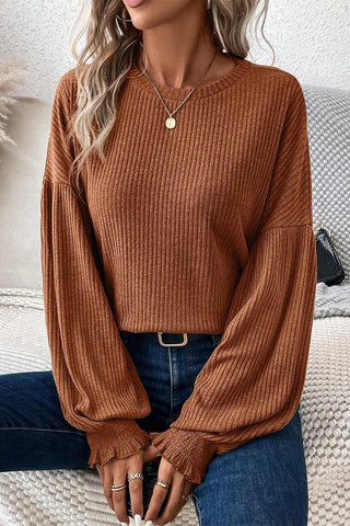 Solid Color Long-sleeve Casual Loose Bottoming Shirt