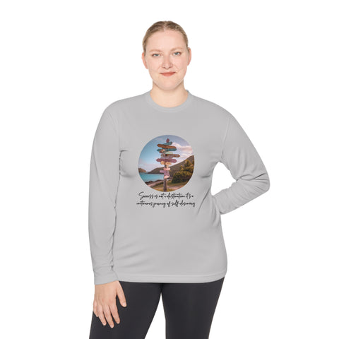 Lightweight Long Sleeve Tee - Success is not a destination; it's a continuous journey of self-discovery