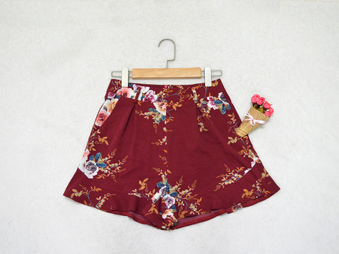 Summer Floral Loose Flowing Ruffle Shorts