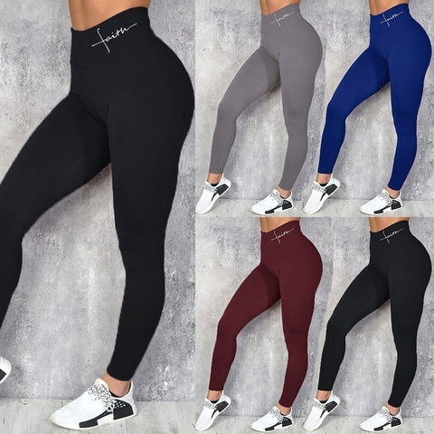 Waist Faith Printed Leggings Hip Lifting Stretch