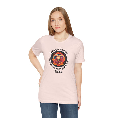 Short Sleeve Tee - Aries - Ignite your inner fire and fearlessly chase your dreams