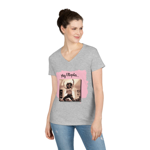 Ladies' V-Neck T-Shirt - Groove Dancing - Positively Chic