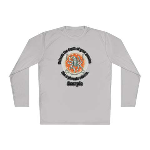 Lightweight Long Sleeve Tee - Scorpio - Unleash the depth of your passion like a phoenix reborn