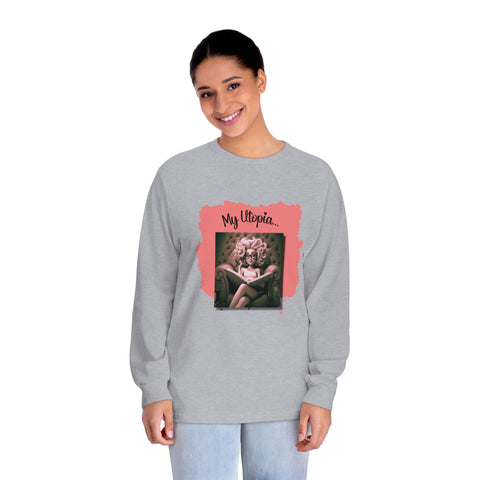 Unisex Classic Long Sleeve T-Shirt - Reading - Happy Vibes