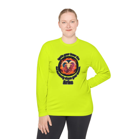 Lightweight Long Sleeve Tee - Aries - Ignite your inner fire and fearlessly chase your dreams