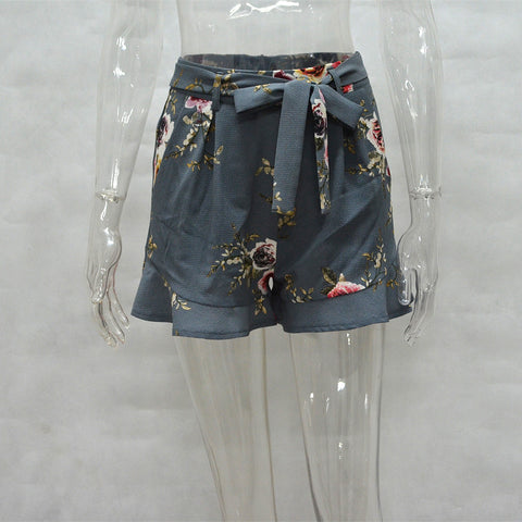 Summer Floral Loose Flowing Ruffle Shorts