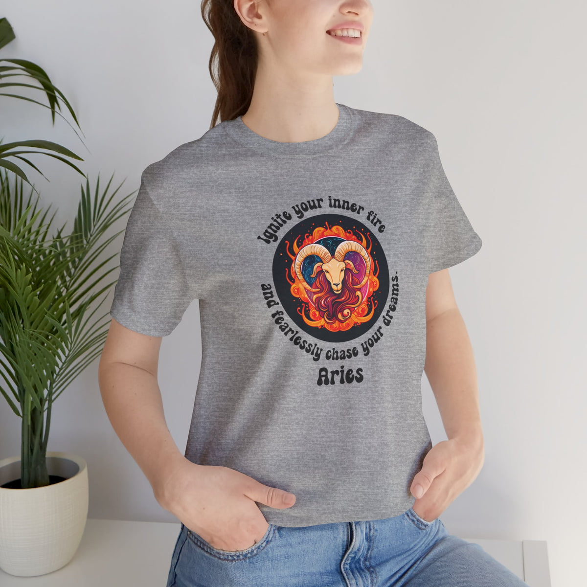 Short Sleeve Tee - Aries - Ignite your inner fire and fearlessly chase your dreams