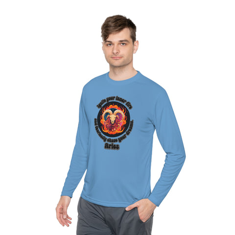 Lightweight Long Sleeve Tee - Aries - Ignite your inner fire and fearlessly chase your dreams