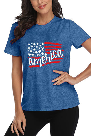 America Short Sleeve T-shirt Top