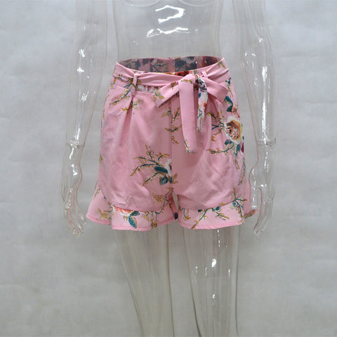 Summer Floral Loose Flowing Ruffle Shorts