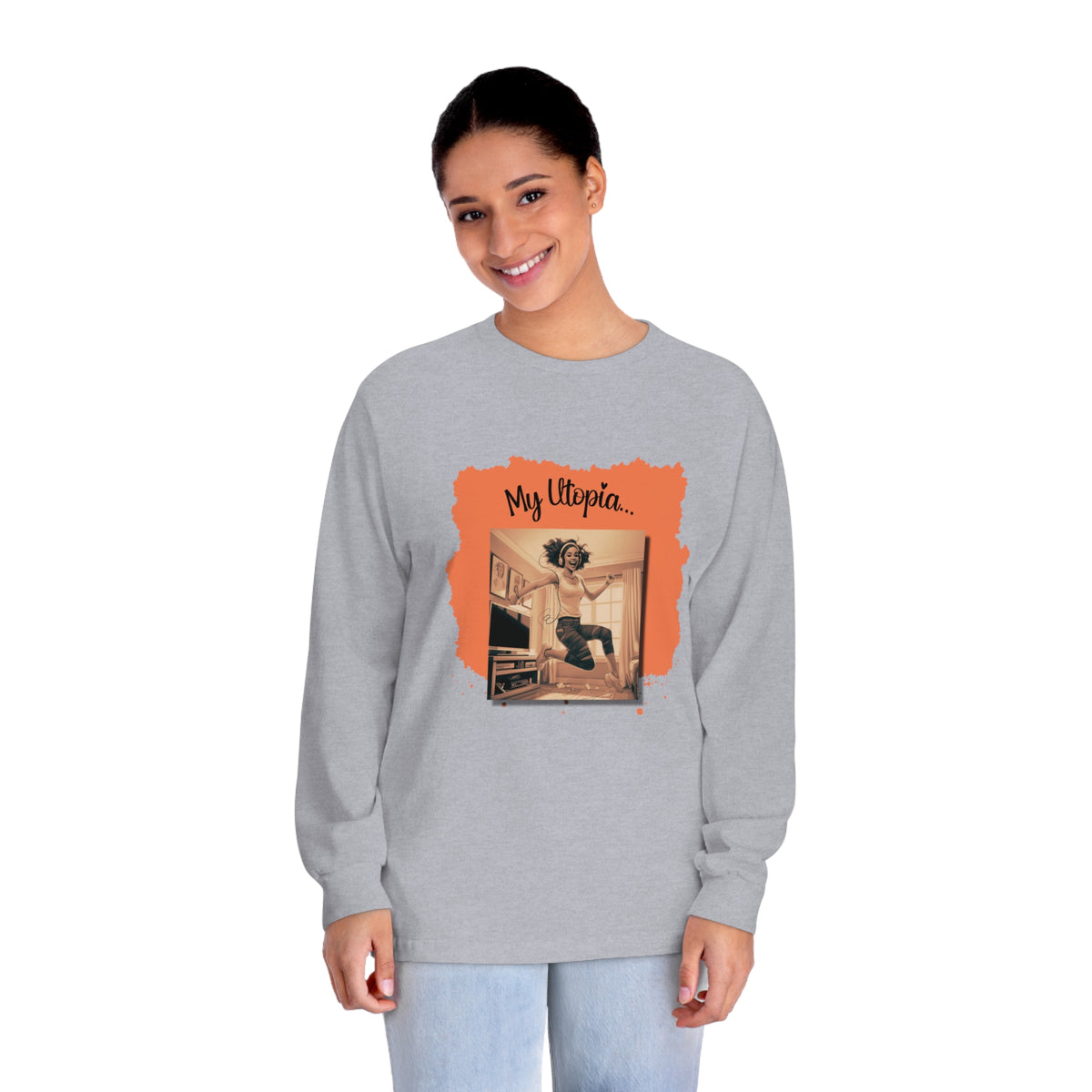 Unisex Classic Long Sleeve T-Shirt - Jump Dancing - Fashionably Cozy