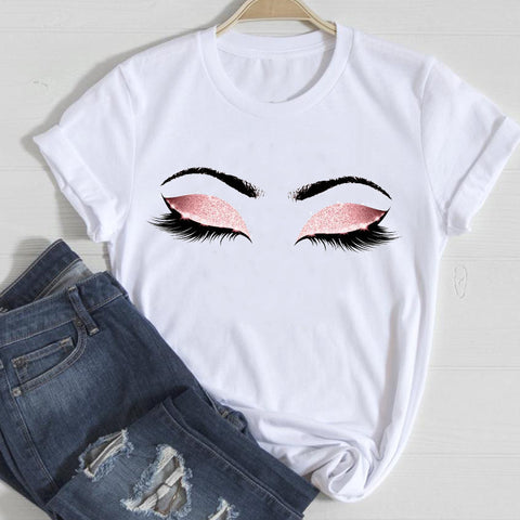 Cute Graphic Casual Short-sleeved Top