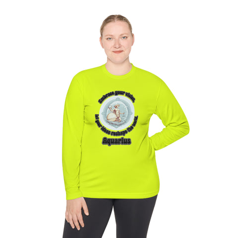 Lightweight Long Sleeve Tee - Aquarius - Embrace your vision, let your ideas reshape the world