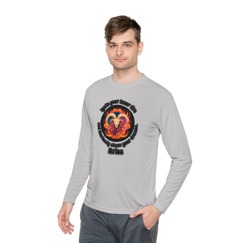 Lightweight Long Sleeve Tee - Aries - Ignite your inner fire and fearlessly chase your dreams