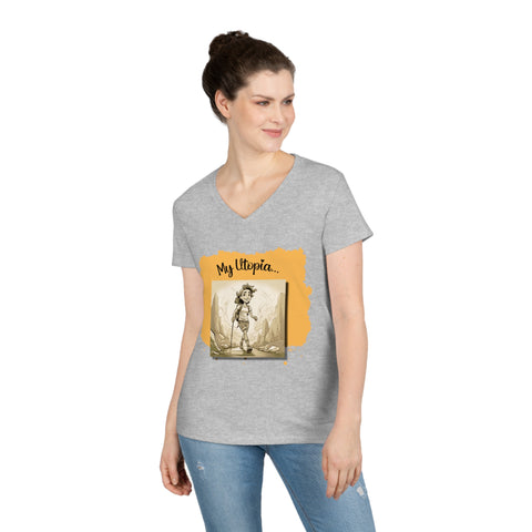 Ladies' V-Neck T-Shirt - Hiking - Positivity Mode