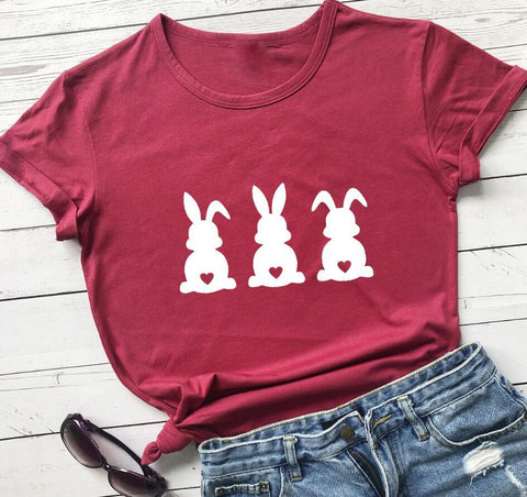 Easter Love Bunny Pattern Short Sleeve Tee