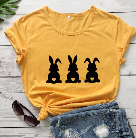 Easter Love Bunny Pattern Short Sleeve Tee