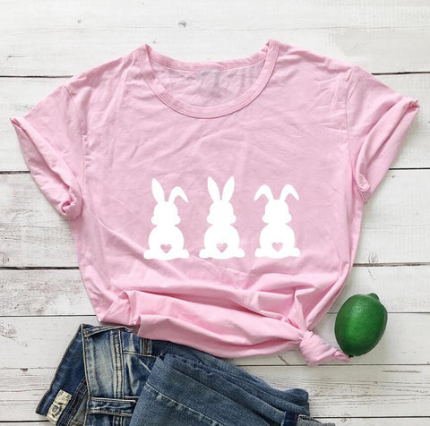 Easter Love Bunny Pattern Short Sleeve Tee