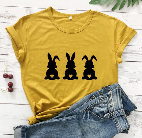 Easter Love Bunny Pattern Short Sleeve Tee