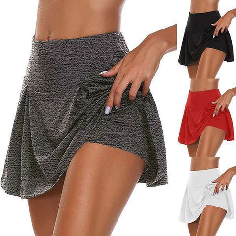 Ladies Solid Color Fitness Skirt