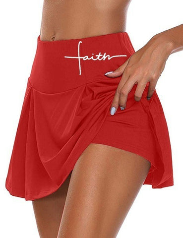 Ladies Solid Color Fitness Skirt