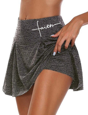 Ladies Solid Color Fitness Skirt