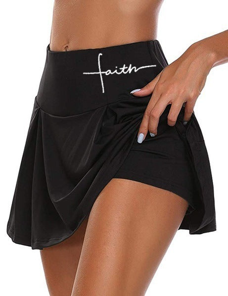 Ladies Solid Color Fitness Skirt