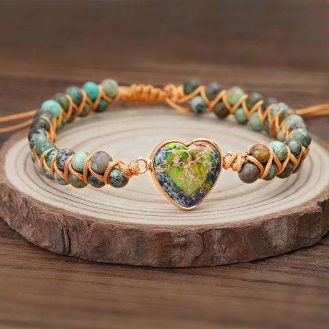 Handmade Creative Woven Love Stone Winding Bracelet