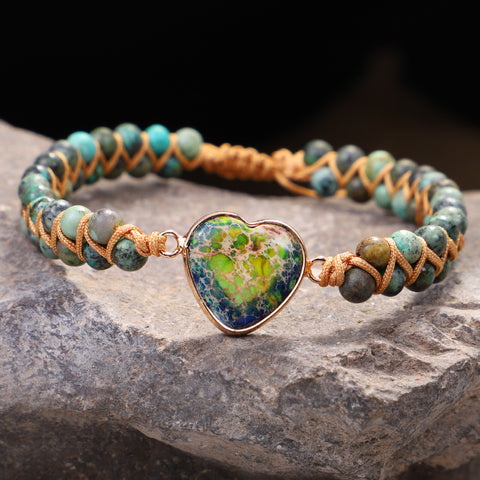 Handmade Creative Woven Love Stone Winding Bracelet