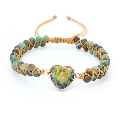 Handmade Creative Woven Love Stone Winding Bracelet