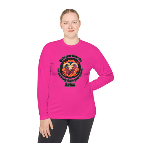 Lightweight Long Sleeve Tee - Aries - Ignite your inner fire and fearlessly chase your dreams