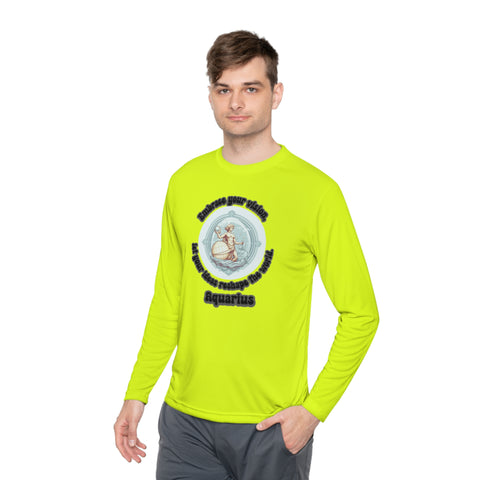 Lightweight Long Sleeve Tee - Aquarius - Embrace your vision, let your ideas reshape the world