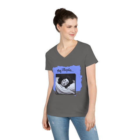 Ladies' V-Neck T-Shirt - Sleeping - Fun and Fabulous