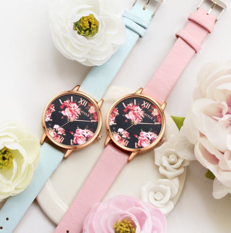 Fashion Leather Strap Quartz Wrist Watch