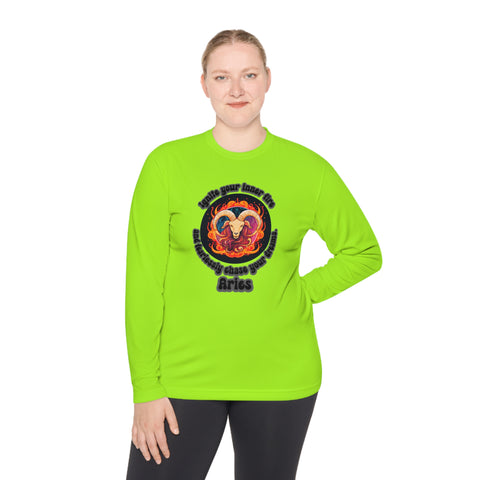 Lightweight Long Sleeve Tee - Aries - Ignite your inner fire and fearlessly chase your dreams