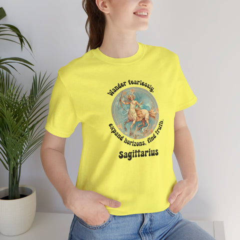 Short Sleeve Tee - Sagittarius - Wander fearlessly, expand horizons, find truth