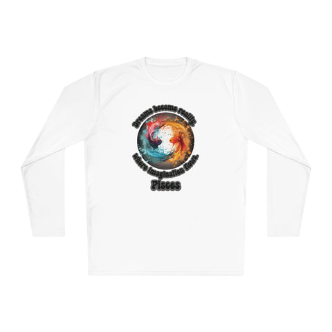 Lightweight Long Sleeve Tee - Pisces - Dreams become reality, where imagination flows