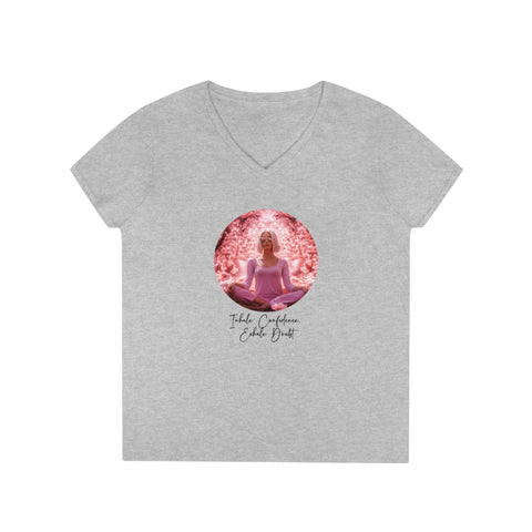 Ladies' V-Neck T-Shirt - Inhale Confidence,  Exhale Doubt