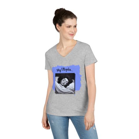 Ladies' V-Neck T-Shirt - Sleeping - Fun and Fabulous