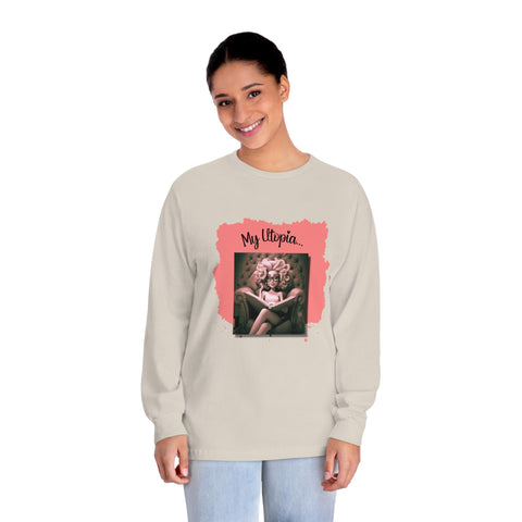 Unisex Classic Long Sleeve T-Shirt - Reading - Happy Vibes