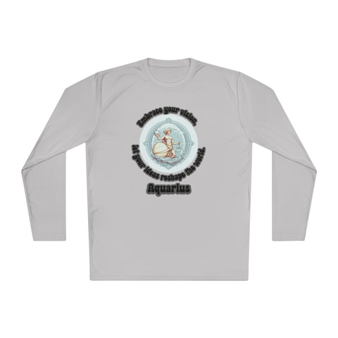 Lightweight Long Sleeve Tee - Aquarius - Embrace your vision, let your ideas reshape the world