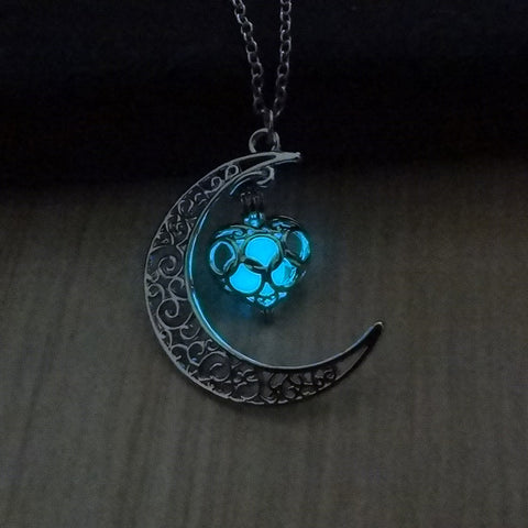 Glowing Pendant Necklaces Silver Plated Chain