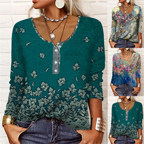 Multi Flower Casual Fashion Top