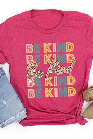 Women's Be Kind 3D Print Short Sleeve T-Shirt Top