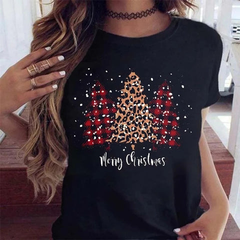 Christmas Multi Design Short Sleeve Tops